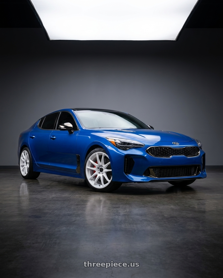 2019 Kia Stinger GT RWD with Vors TR4 5x114.3 18x8.5  +35 White wheels