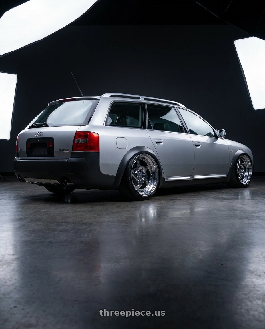 2003 Audi A6 Allroad with Heritage Wheel AVUS wheels rear three quarter view slight stretch tires