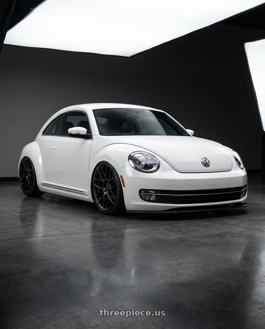2016 Volkswagen Beetle Turbo with Aodhan AFF2 5x112 19x9.5+35 Matte Black wheels