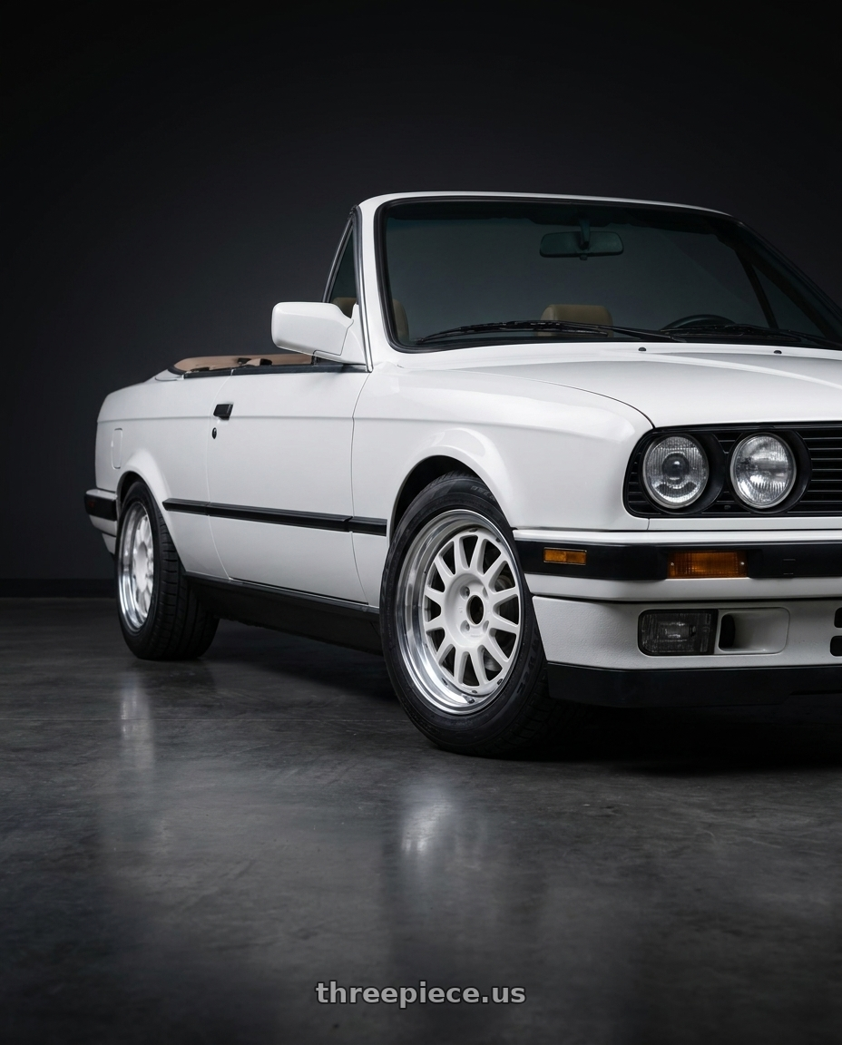 1992 BMW 318i with WedsSport Racing 2-Piece 4x100 15x7.0+35 White wheels