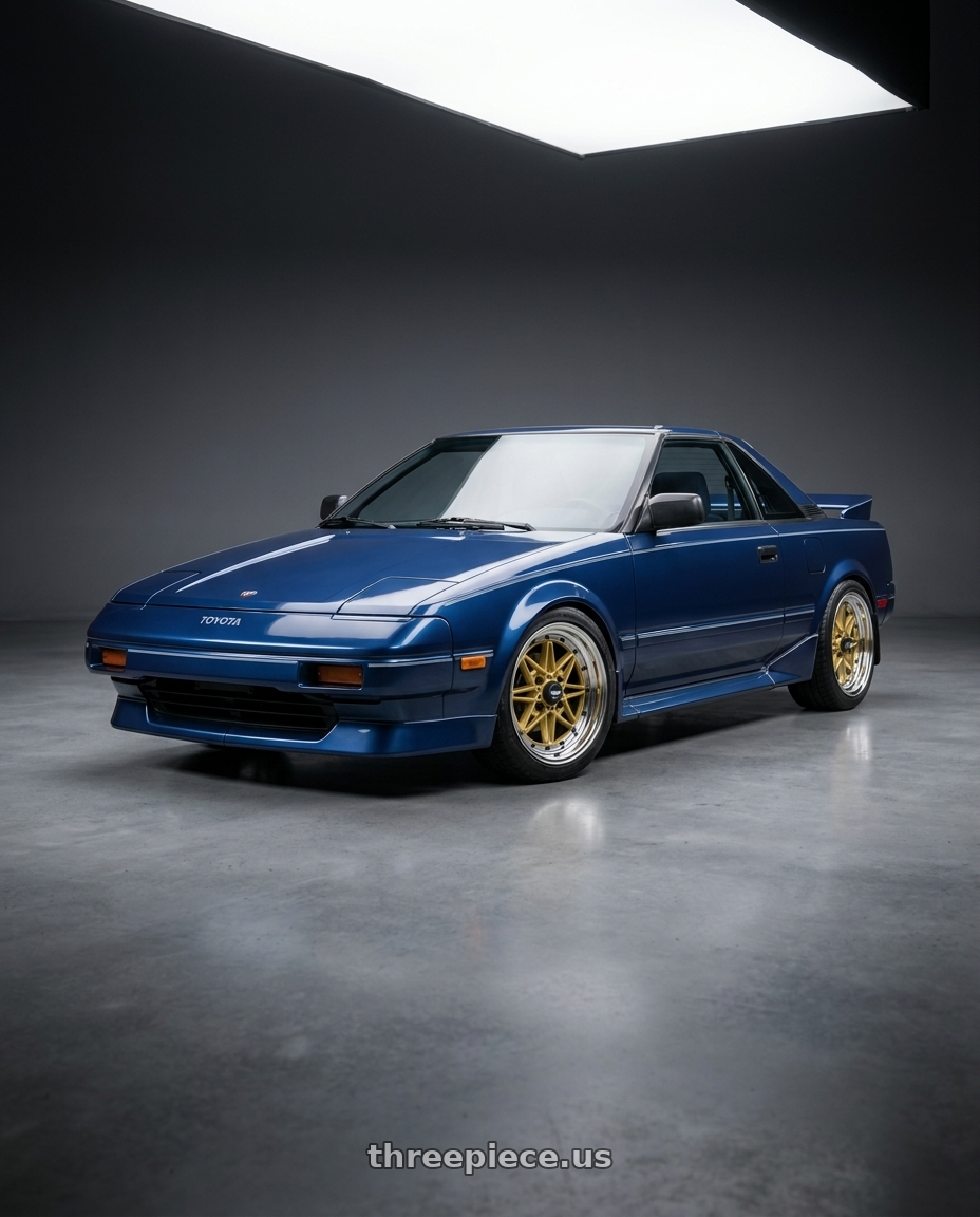 1987 Toyota MR2 with EQUIP 03 GOLD 15x7 +35 wheels