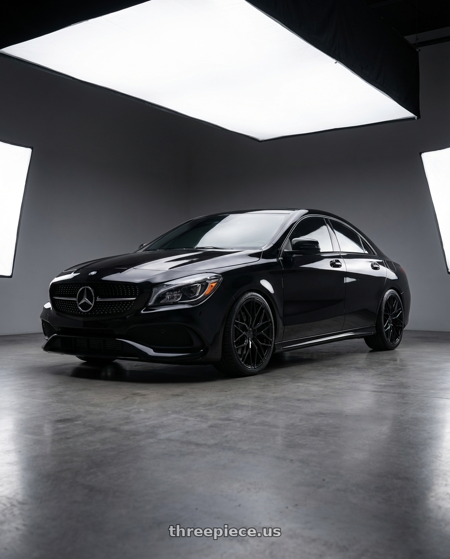 2018 Mercedes-Benz CLA C117 with Avant Garde Wheels M520R 5X112 19x9.5 +40 Gloss Black wheels