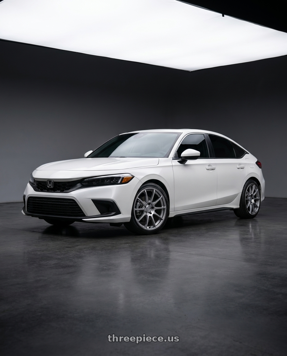 2026 honda civic with Ssr Gtv02 5x114.3 18x8.5+48  GLARE SILVER wheels