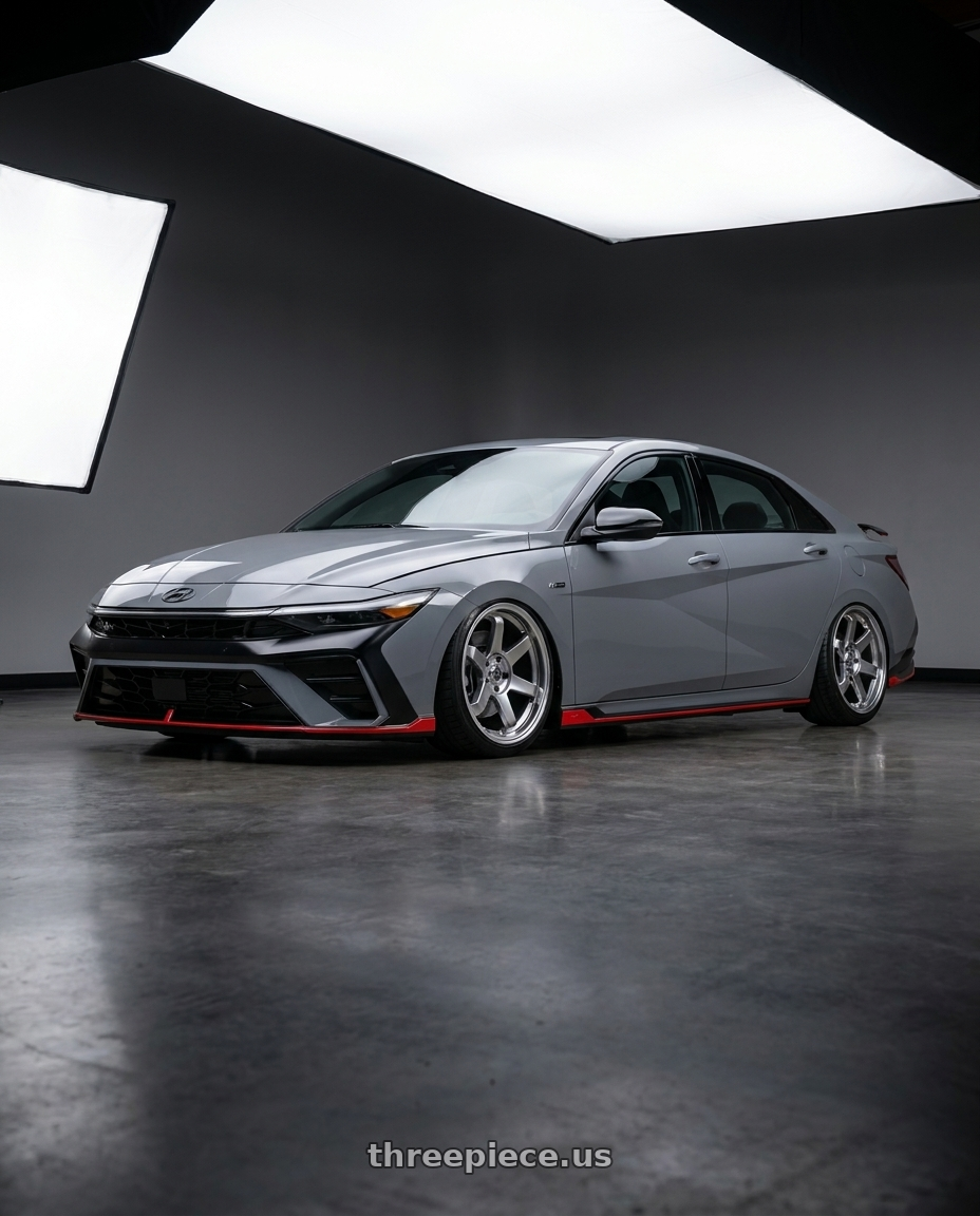2025 Elantra n line with F1R F106 5x114.3 17x8 +35 Hyper Black wheels