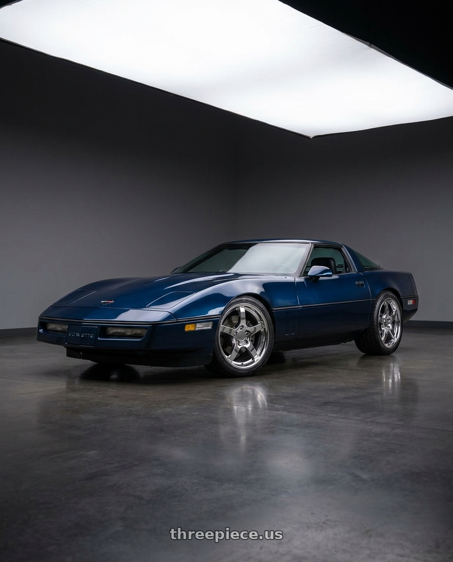 1989 Chevrolet Corvette with OE Wheels CV05 5x120.65 18x9.5+54 Chrome wheels