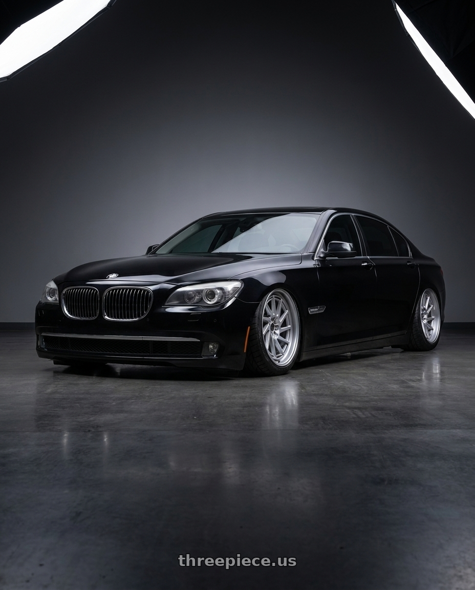 2011 BMW 750 li with Heritage Wheel Hokkaido-Dir Monoc 5x120 18x9.5+38 Silver wheels
