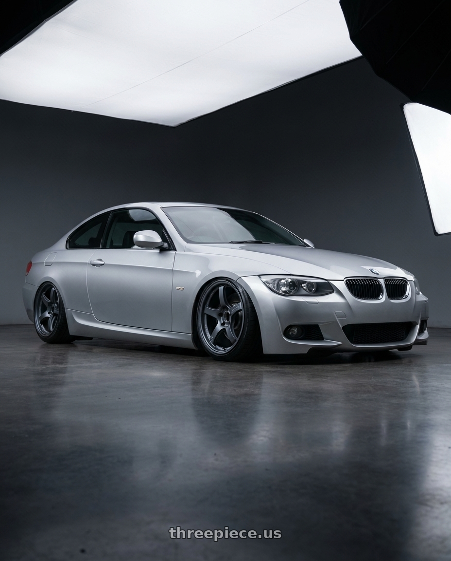 2012 BMW 3 Series E92 with Gram Lights 57CR 5x120 19x10.5+22 Gunblue II wheels
