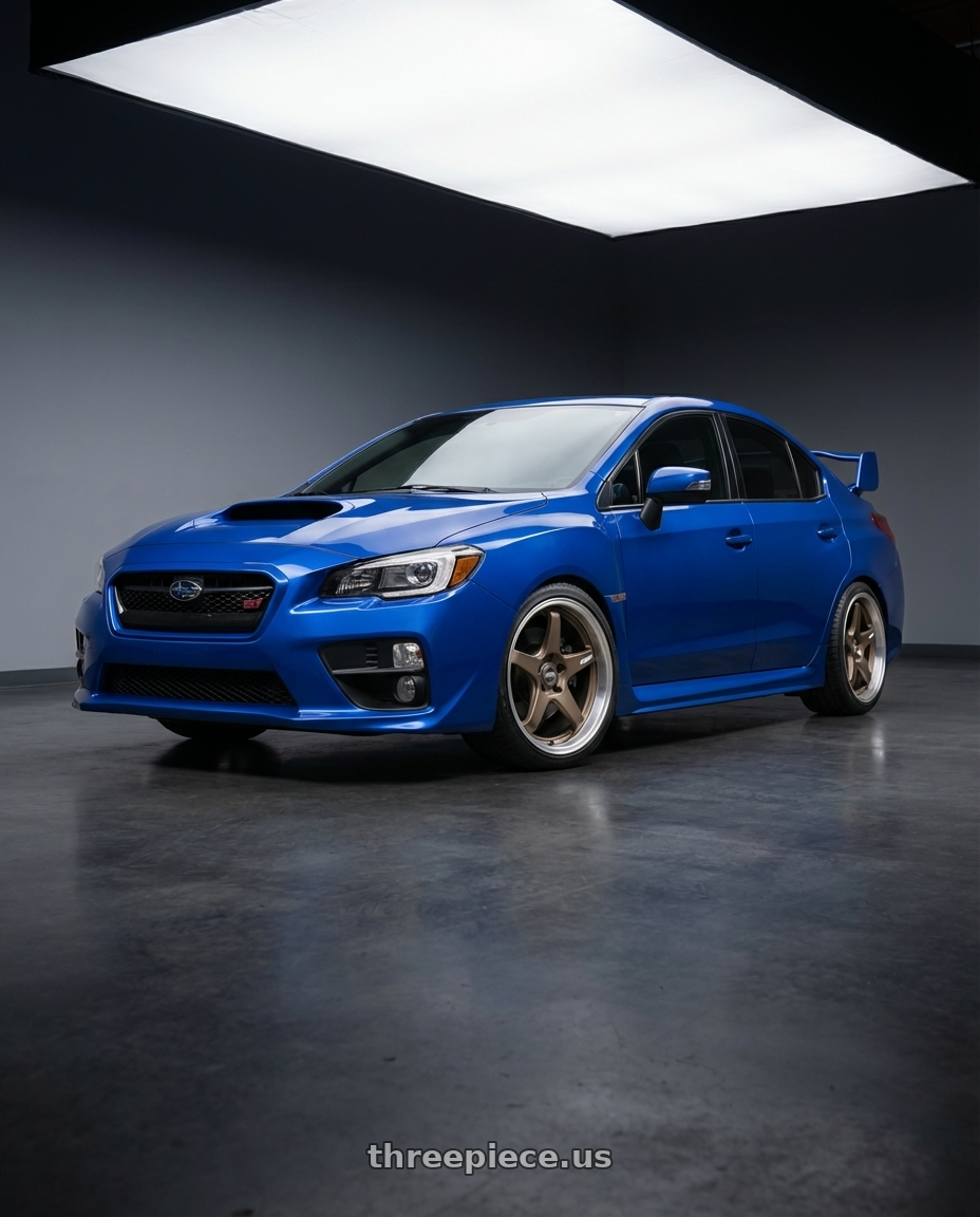 2013 Subaru WRX STI with ESR Wheels APEX SERIES AP5 5x114.3 18x8.5 +30 Matte Bronze wheels