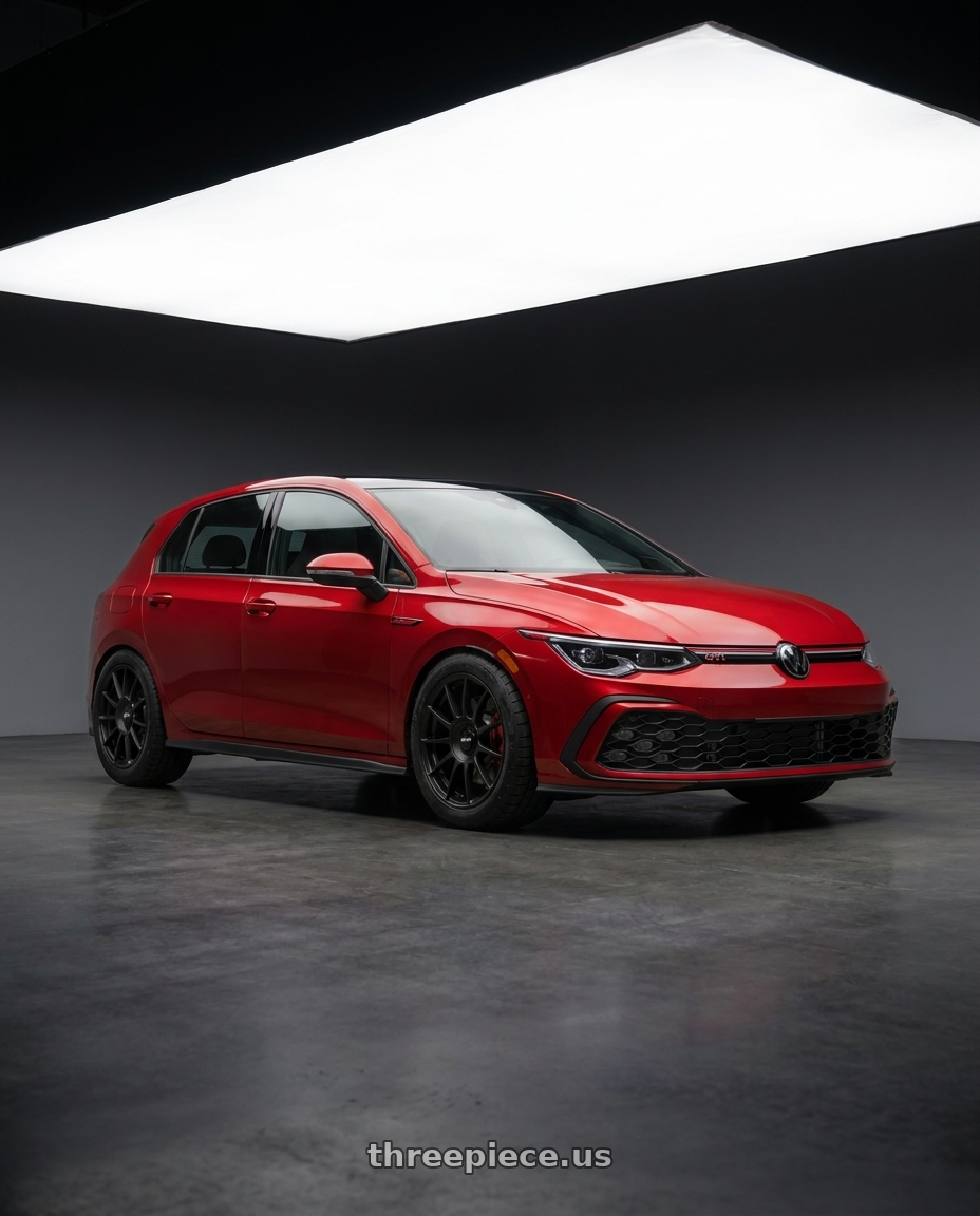 2022 Volkswagen GTI with Rotiform 1PC R168 DTM 5X112 19X8.5 +45 SATIN BLACK wheels