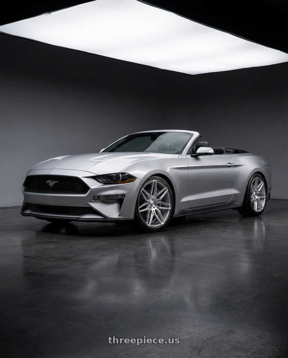 2018 ford mustang with Asanti Black ABL-11 SIRIUS 5X114.3 20X10.5 +38 BRUSHED SILVER W/ CARBON FIBER INSERTS wheels