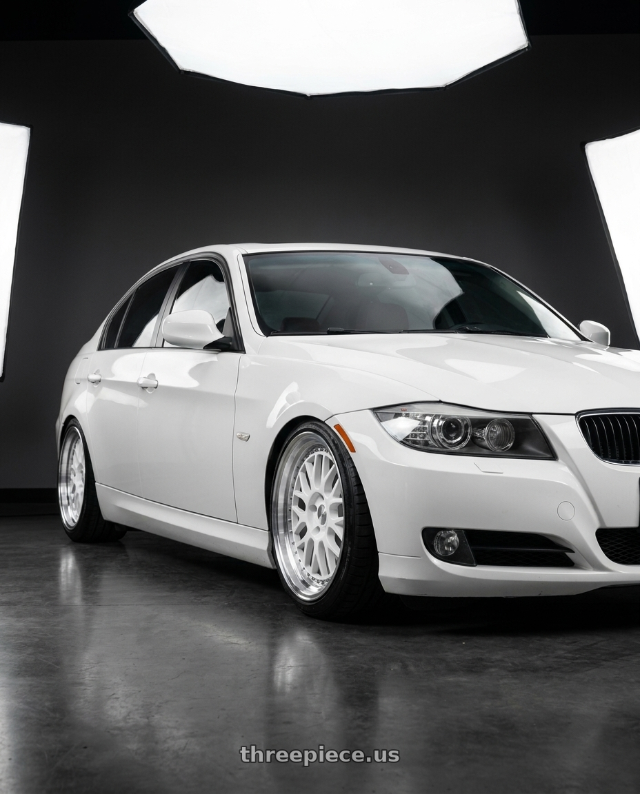 2011 BMW 328i x-drive white with ESR Wheels SR SERIES SR01 5x120 18x8.5 +30 Gloss White wheels