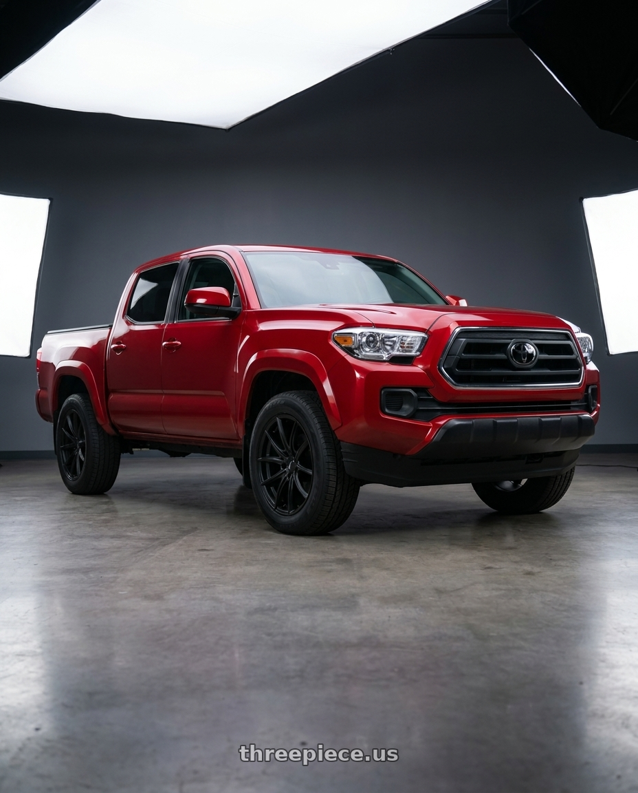 2022 Toyota Tacoma SR Barcelona with Platinum 435SB Flux 5x114.3 16x7 +40 Satin Black w/ Satin Clear wheels