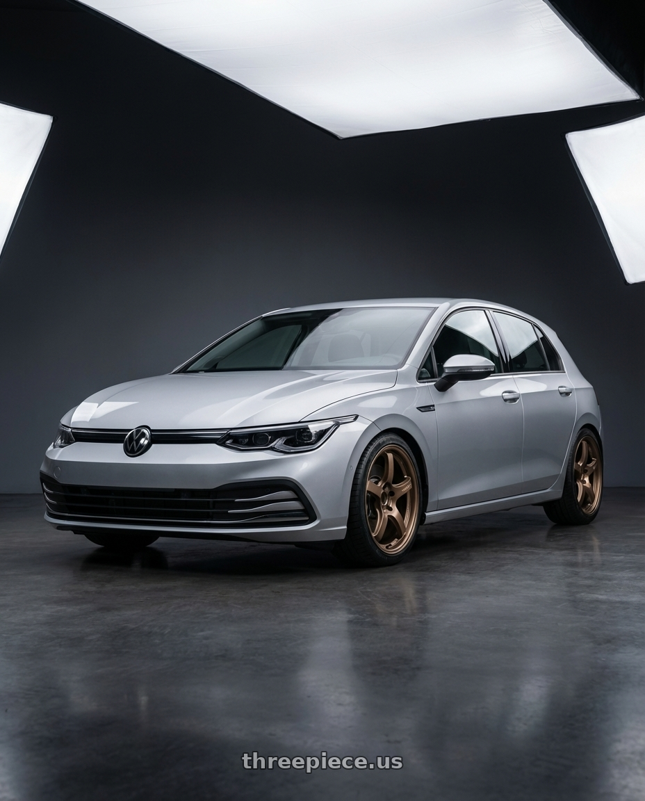 2024 Volkswagen Golf R MK8 with Gram Lights 57CR 5x112 19x9.5+25 Bronze II wheels