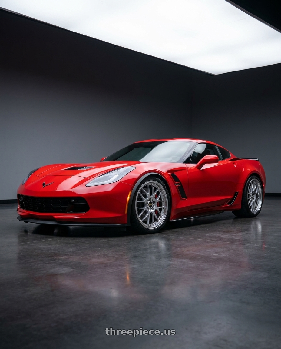 2019 Chevrolet Corvette with BBS RS-GT 5x112 20x10.0+22 Diamond Silver wheels