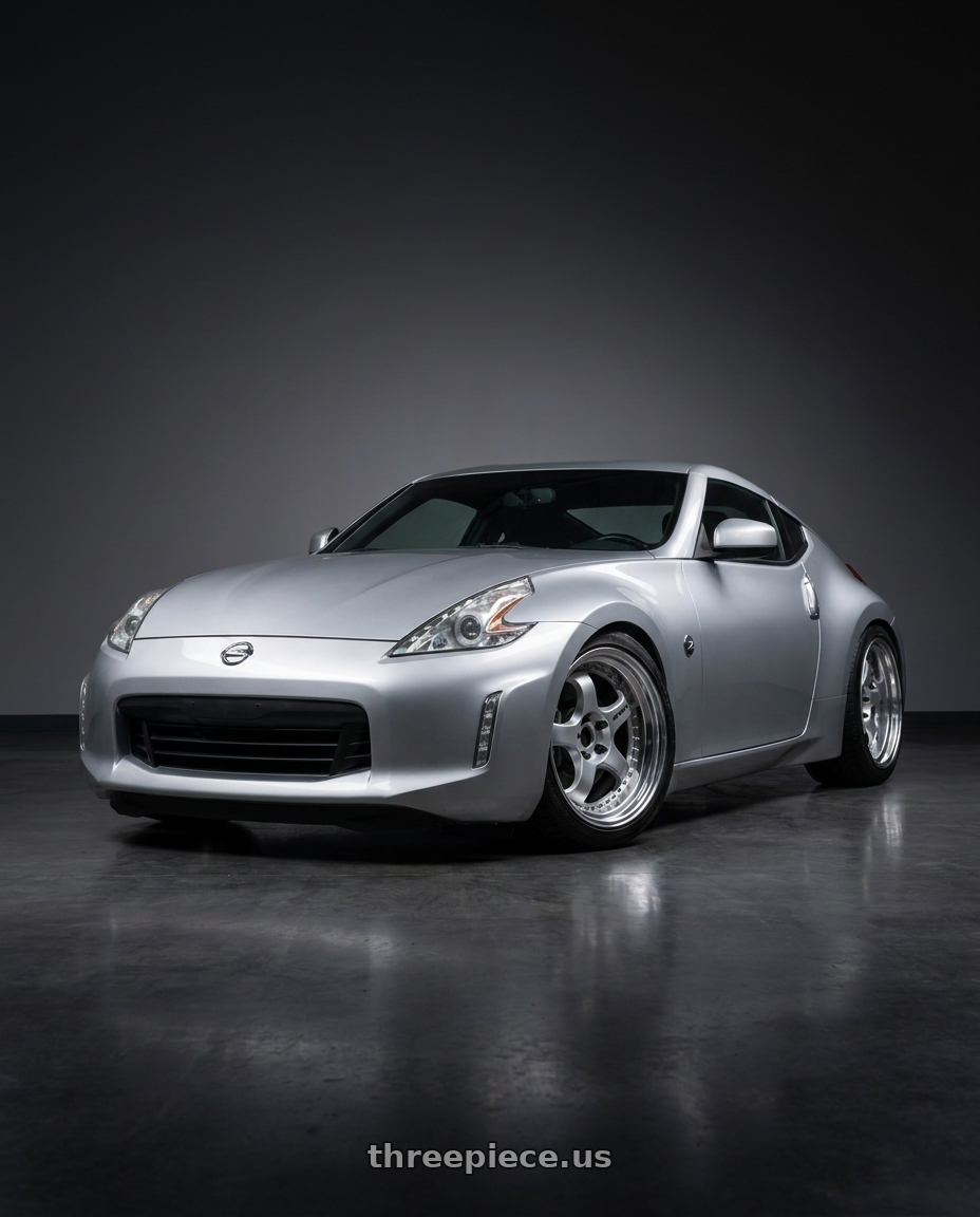 2016 Nissan 370z sport with Work Meister S1 3P 5x114.3 19x11+10 A Disk Silver wheels