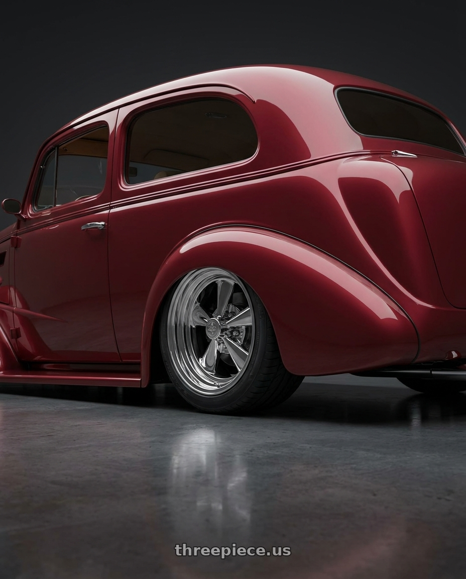 1937 Chevrolet Master with Cragar 61 S/S 5x114.3/5x120.65 15x14 -76 A108823 wheels rear three quarter view square tires