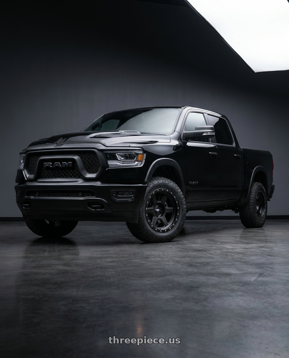 2021 Ram 1500 Laramie with Dirty Life Compound 9315 6x139.7 18x9-12 Matte Black wheels