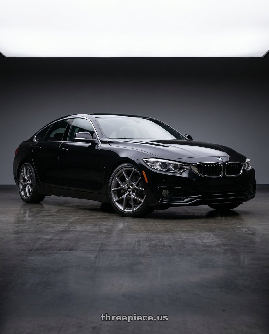 2019 BMW 430i Gran Coupe with BBS SR 5x114.3 19x8.5+35 Satin Himalaya Grey wheels