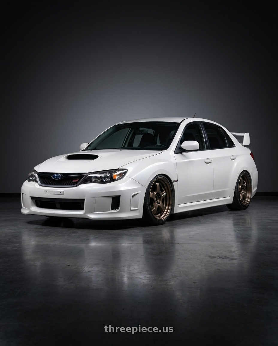 2011 sti sedan with Work Meister S1R 5x114.3 18x9+45 A Disk Ashdot Titanium wheels