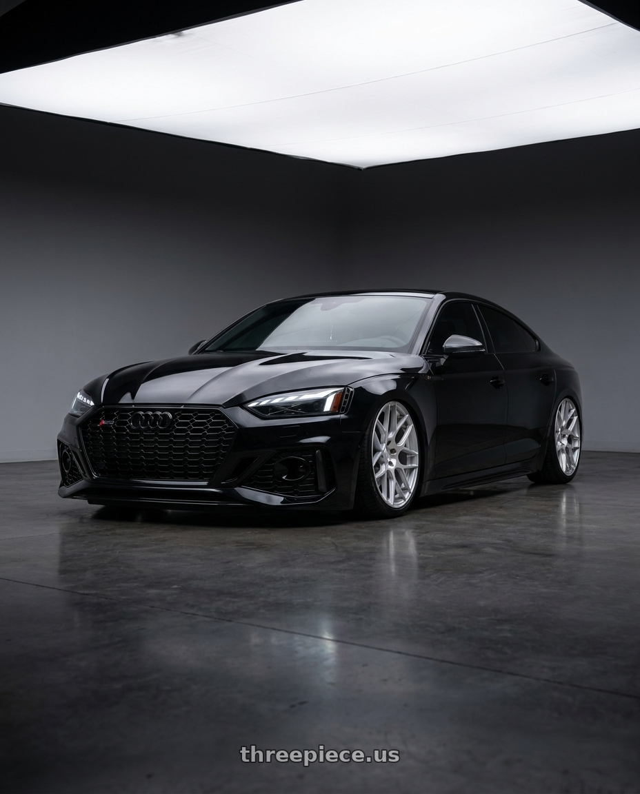 2022 Audi RS5 with Aodhan AFF2 5x112 20x9+30 Gloss Silver Machined Face wheels