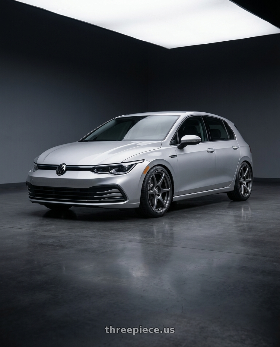 2024 Volkswagen Golf R MK8 with Kansei K11G Tandem 5X112 19x9.5 22 Gunmetal wheels