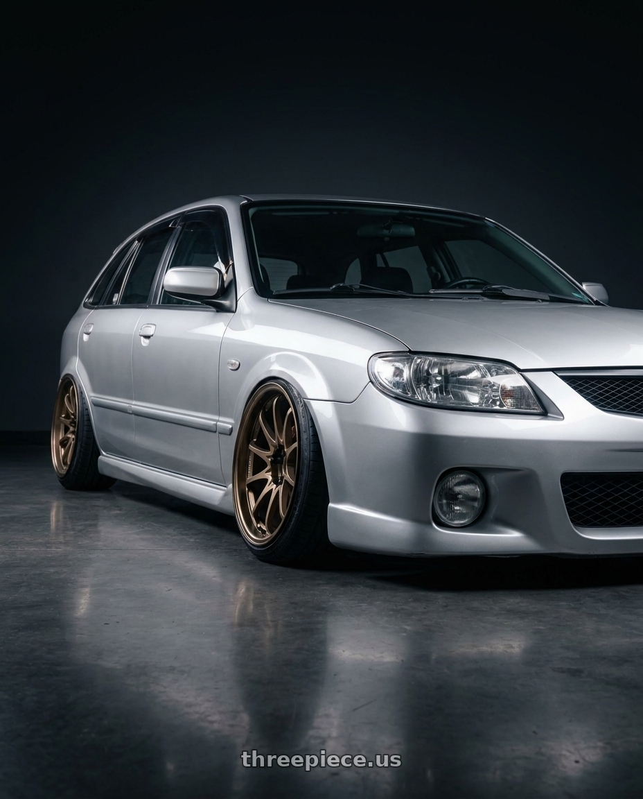2003 Mazda Protege5 with Volk Racing CE28N-PLUS 5x114.3 18x11 +15 SHINING BRONZE METAL wheels