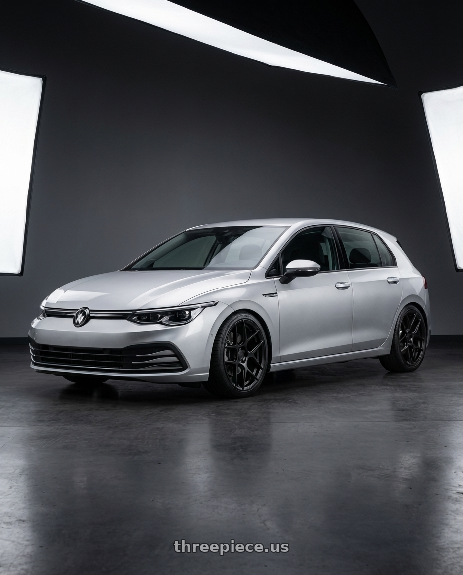 2024 Volkswagen Golf R MK8 with Aodhan AFF2 5x112 19x8.5+35 Matte Black wheels