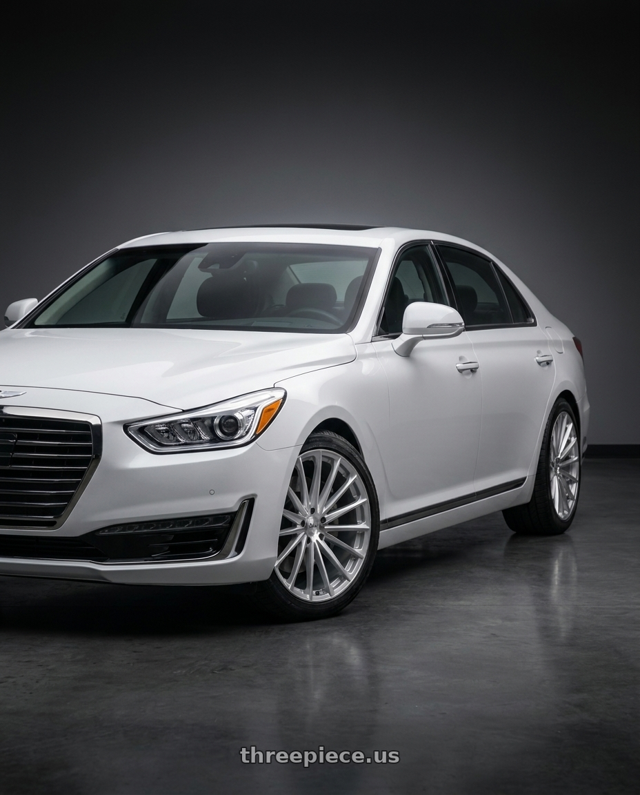 2018 genesis g90 ultimate with OHM PROTON 5X114.3 20X10 +40 SILVER W/ MIRROR FACE wheels