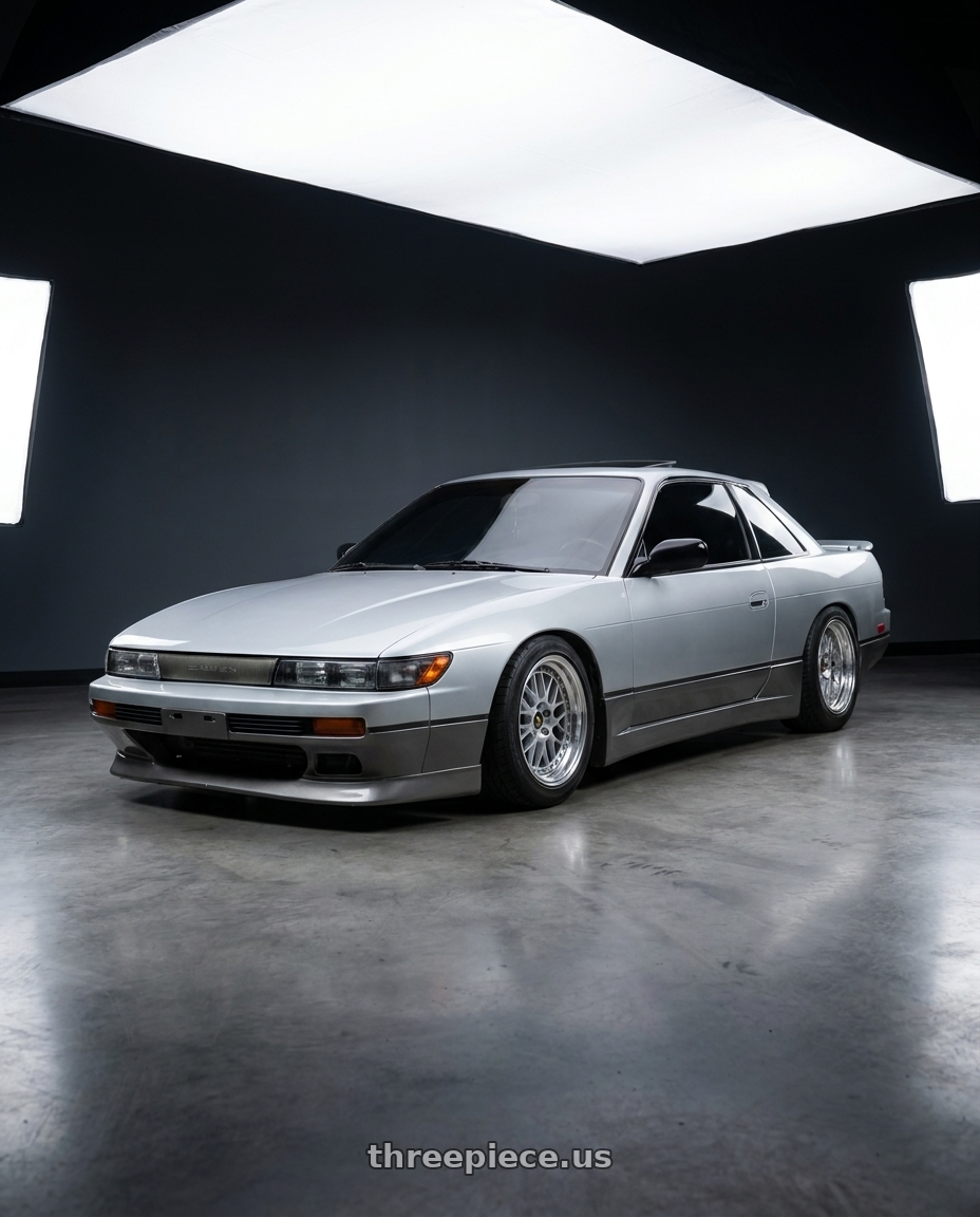 1989 nissan 240 with Work Vs-Xx 5x100 18x9+26 A Disk Light Grey Silver wheels
