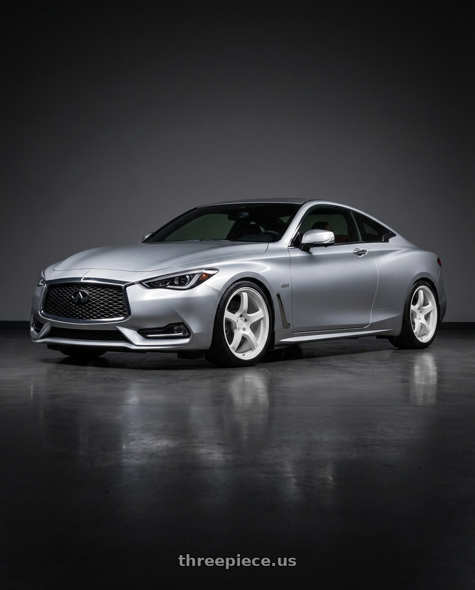 2020 Infiniti Q60 with Gram Lights 57CR 5x114.3 19x9.5+45 Ceramic Pearl wheels