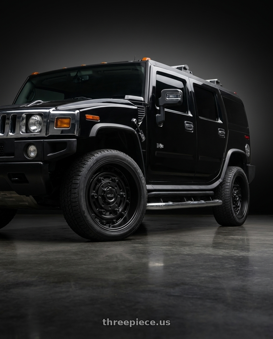 2007 Hummer H2 Adventure Black with WELD Off-Road Fortress 8x165.1 20x10 -18 Satin Black wheels