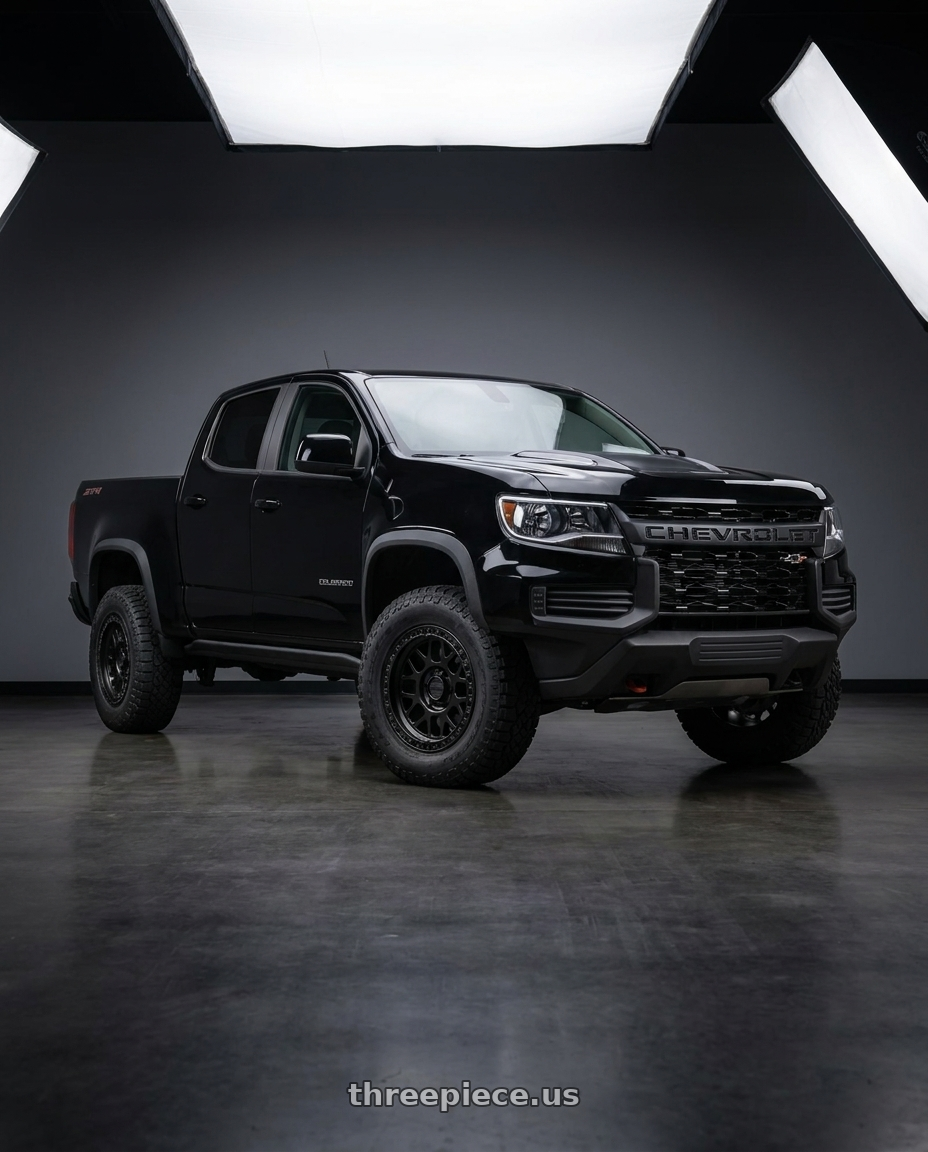 2021 Chevrolet Colorado WT with KMC KM549 GRS 6X120 17X8.5 +0 SATIN BLACK wheels