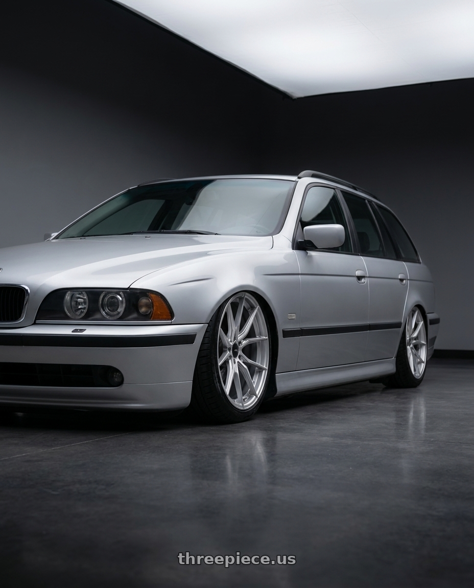 2001 Bmw 5 Series Wagon with Advanti Racing 80S Hybris 5X112 19x9.5 +35 Silver with Machined Face wheels