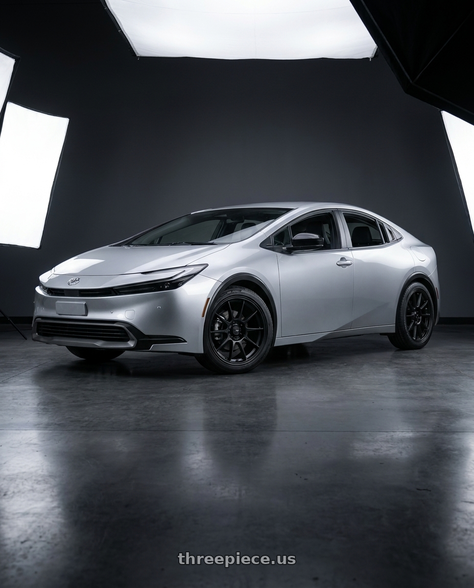 2024 Toyota Prius with Konig Dekagram 5x114.3 17x8+40 Semi-Matte Black wheels