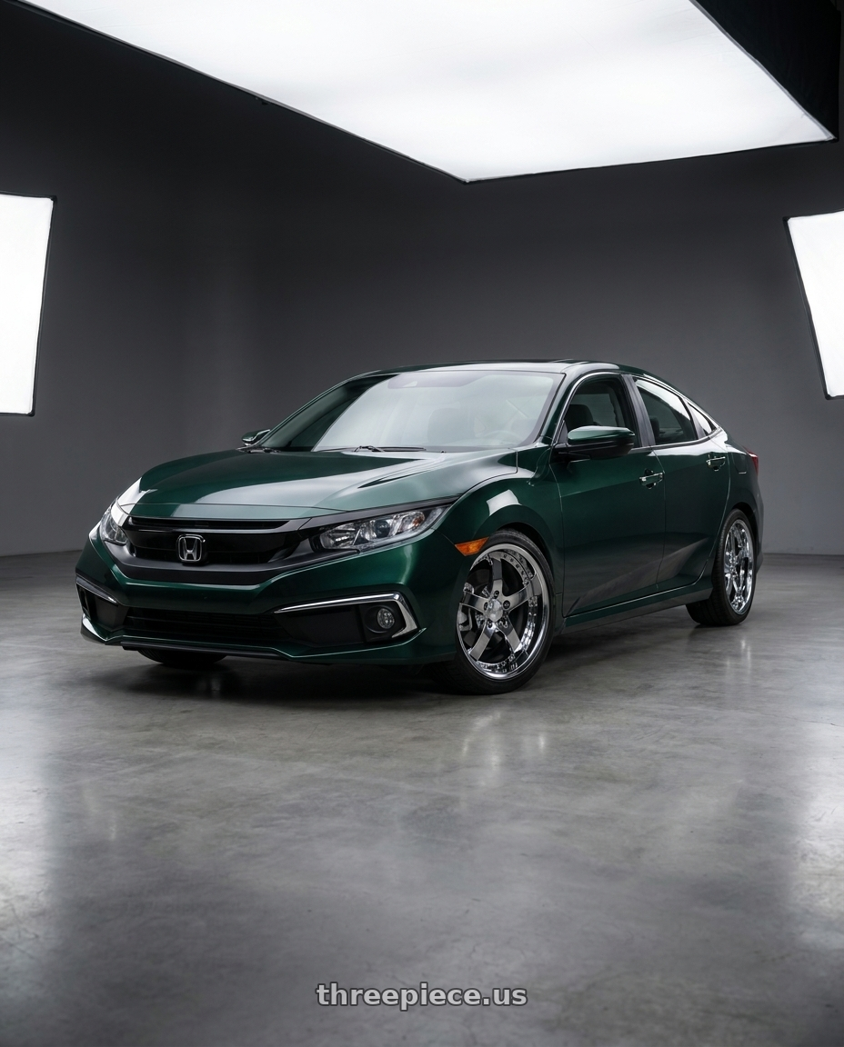 2020 Honda civic with Work Equip E05 5x120.65 20x8.5+-28 r disk 3d Chrome wheels
