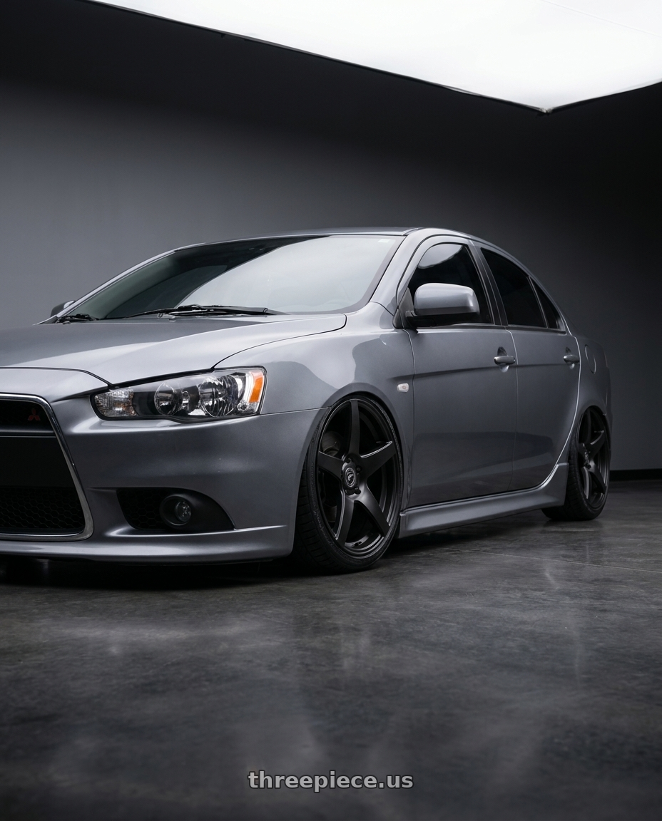 2014 Mitsubishi Lancer Ralliart with Forgestar CF5 5x114.3 18x9 +35 Satin Black wheels