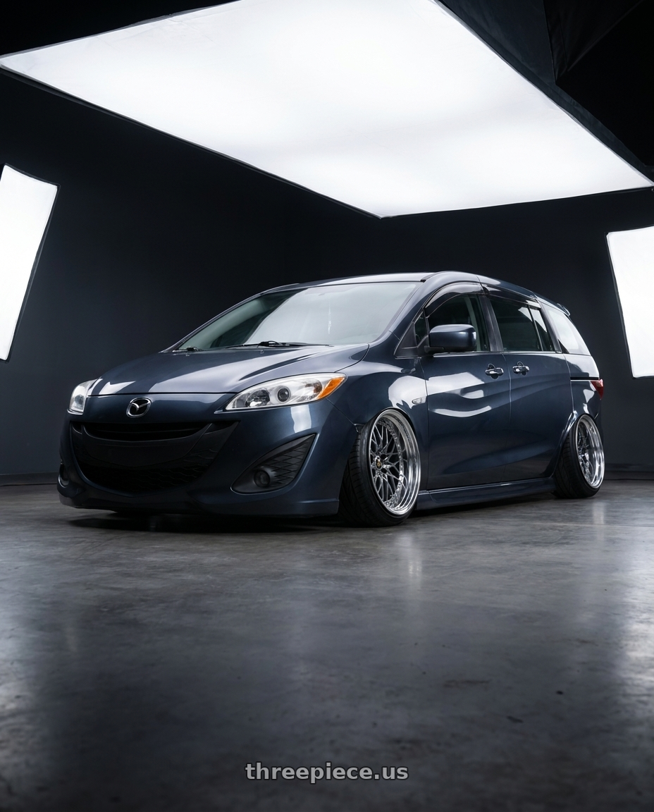 2012 Mazda 5 with Work Vs-Xv 5x100 18x10-37 A Disk Brilliant Silver Black wheels