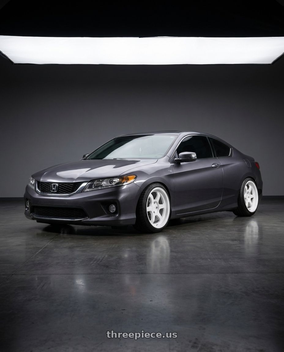 2013 honda accord ex-l with 9six9 SIX-1 Deep 4x100 15X8 +20 Competition White wheels