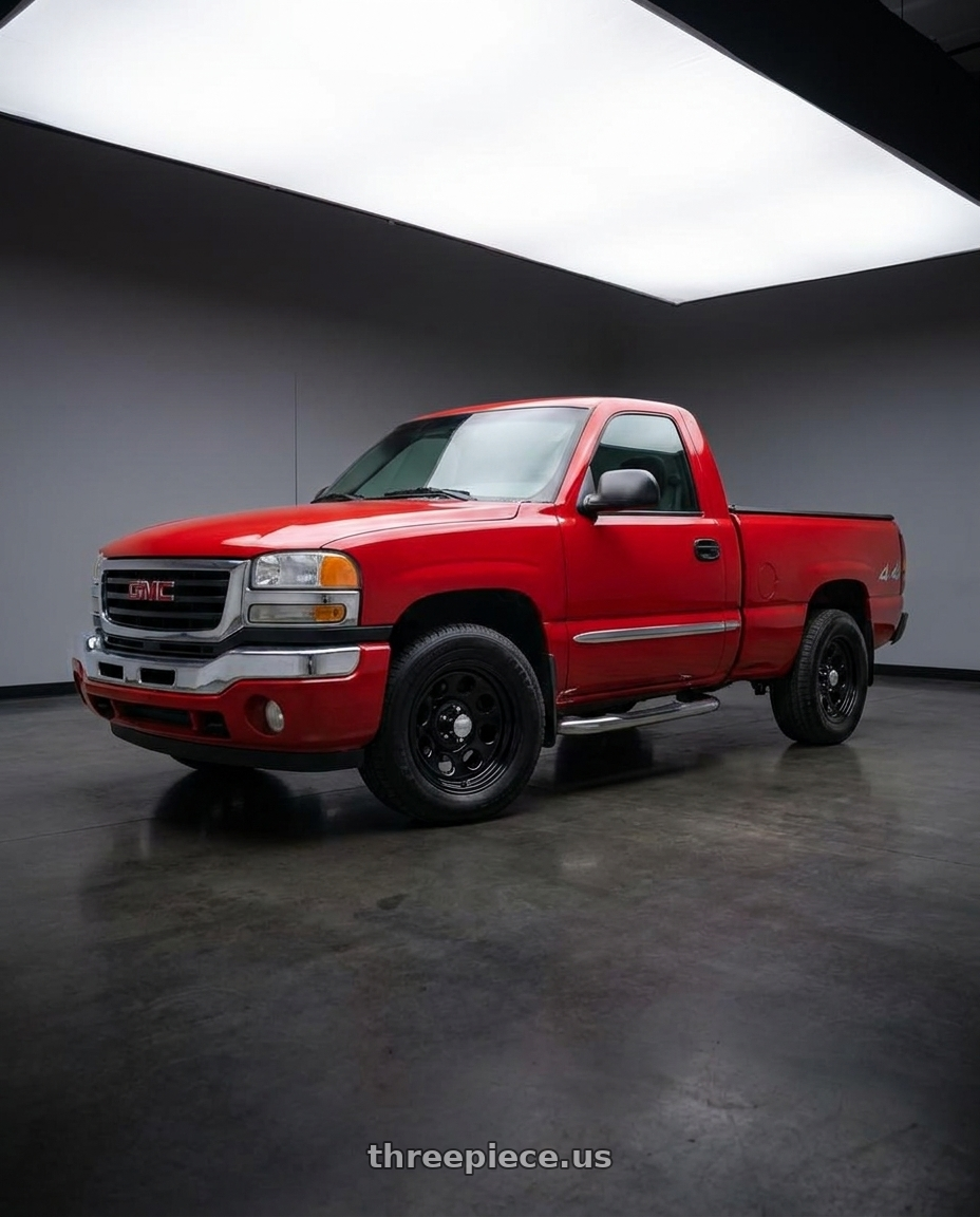 2004 gmc sierra 1500 fire with Pacer 297B Black Soft 8 6x139.7 16x8 +12 Gloss Black wheels