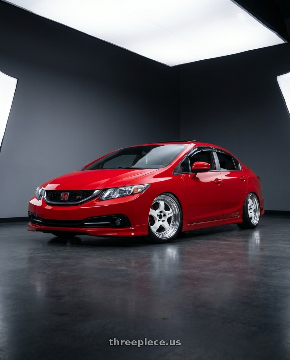 2015 honda civic si with Work Meister S1 3P 5x114.3 18x8.5+35 L Disk White wheels