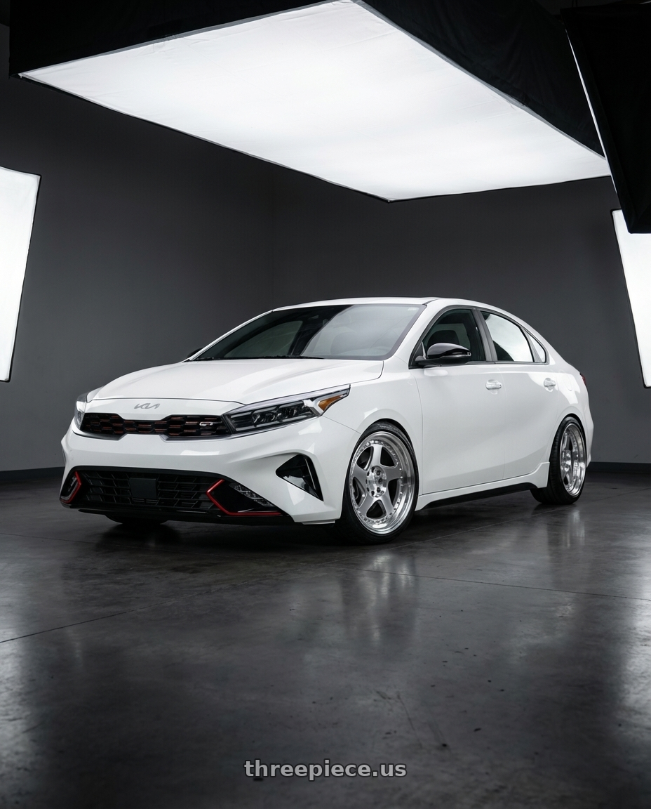 2023 kia forte gt with Aodhan AH01 5x114.3 18x9.5+30 Silver w/Machined Face wheels