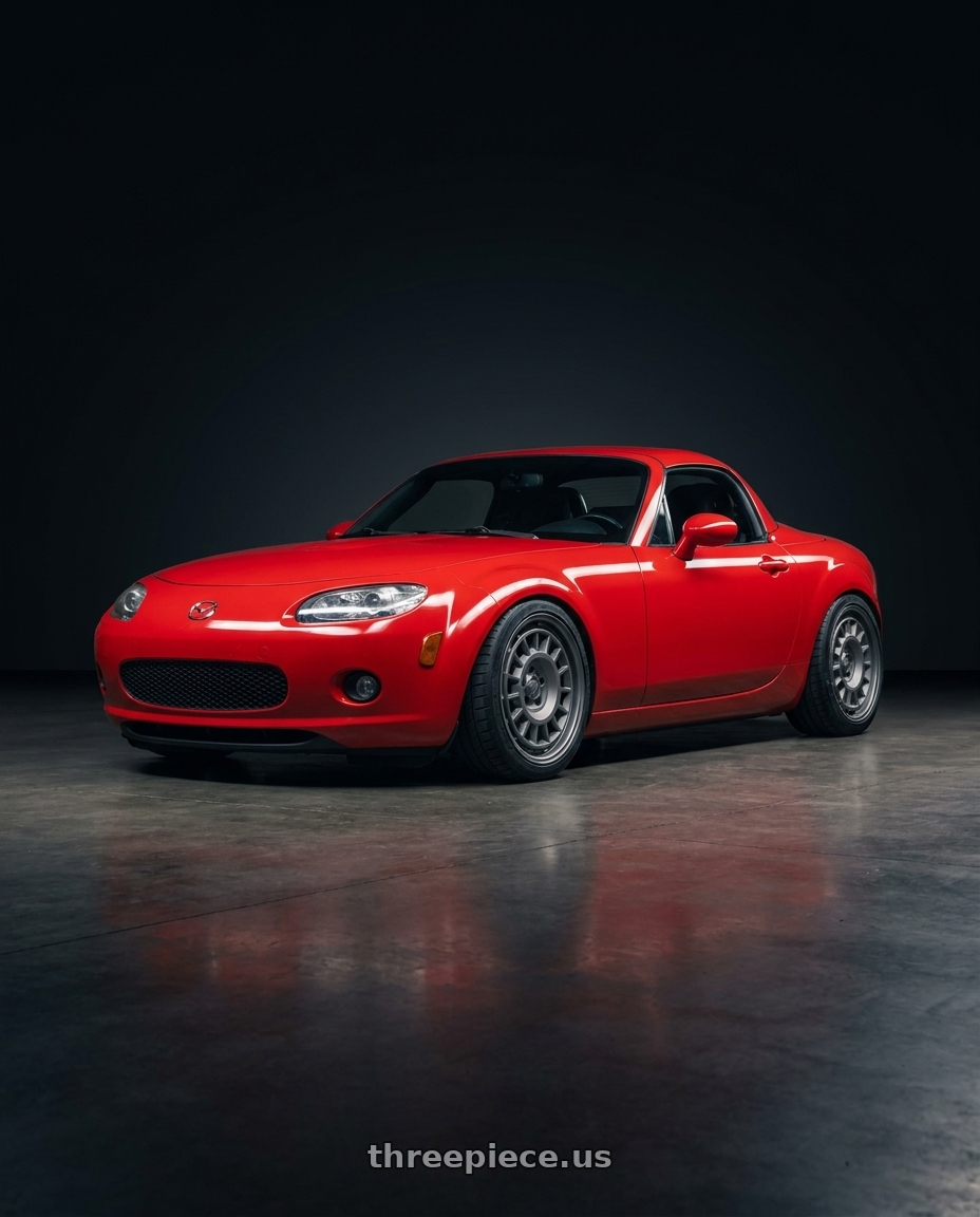 2012 Mazda MX-5 Miata NC with fifteen52 ALPEN MX 5x114.3 17x8 +38 FROSTED GRAPHITE (SATIN GREY) wheels