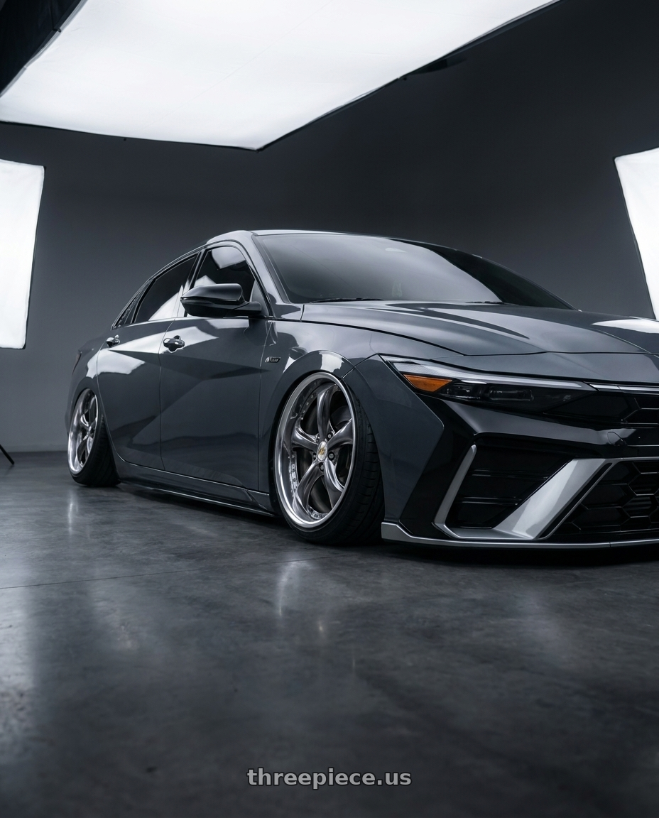 2024 Hyundai Elantra n line  with Work Wheels VS-KF 5x114.3 18x9+28 Brilliant Silver Black A Disk FULL REVERSE wheels