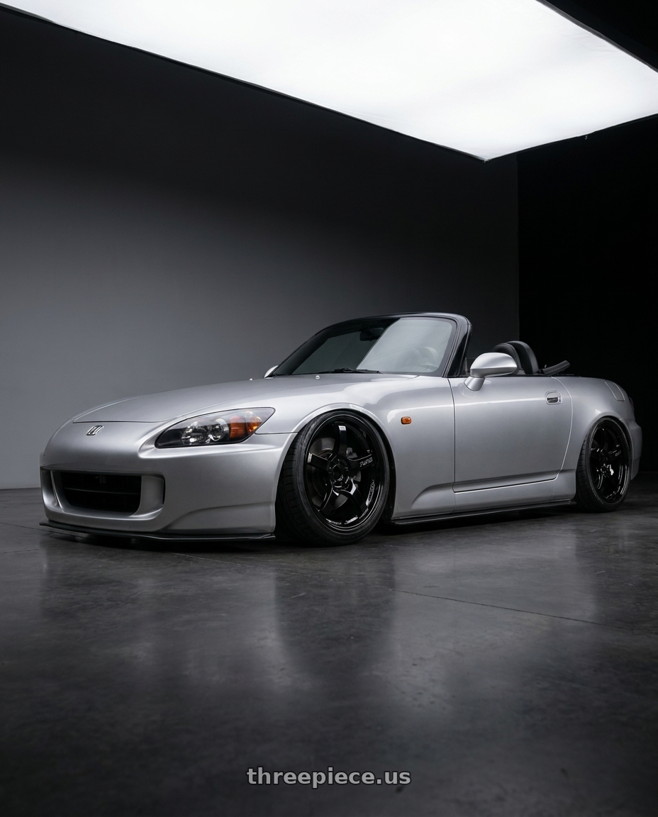 2009 Honda S2000 with Gram Lights 57CR 5x114.3 17x9+22 Glossy Black wheels