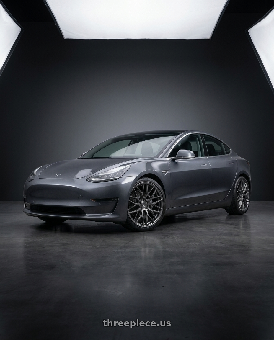 2019 tesla model 3 with Volk Racing G16 5x112 19x9.0+30 wheels