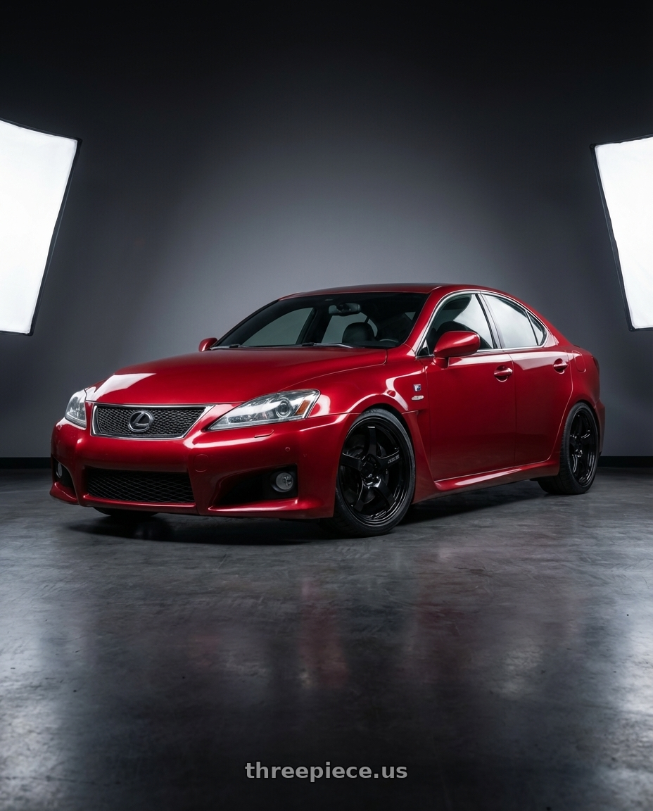 2012 Lexus IS-F with Gram Lights 57CR 5x114.3 19x10.5+35 Glossy Black wheels