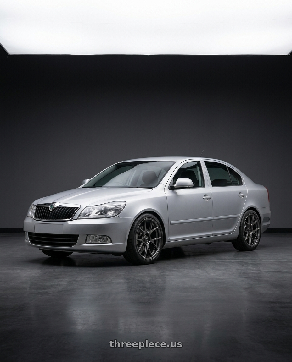 2012 Skoda Octavia with Konig Ampliform 5x112 18x8.5+43 Dark Metallic Graphite wheels