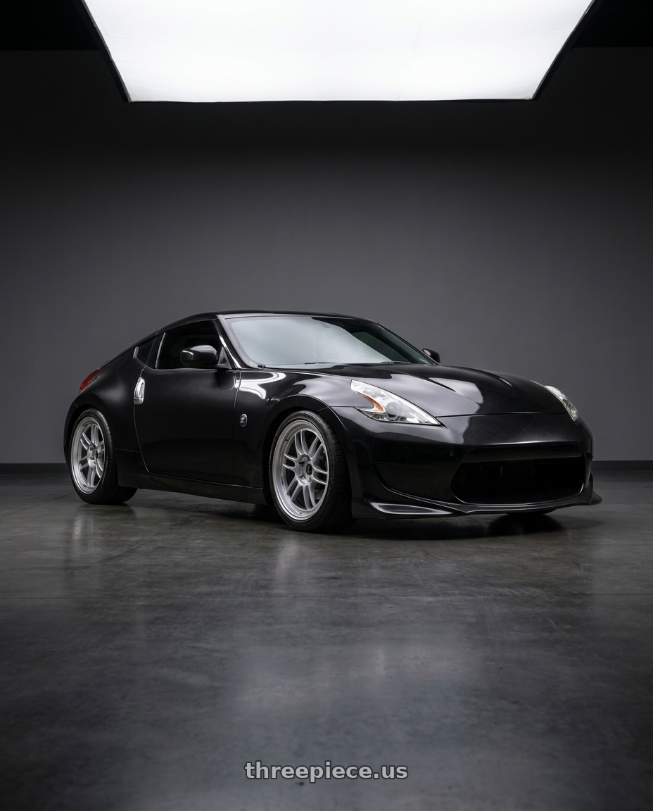 2009 Nissan 370z Magnetic Back Metallic with Enkei RPF1 5x114.3 18x10.5+15 Silver wheels