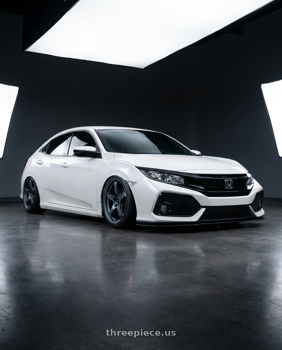 2019 Honda Civic with Gram Lights 57CR 5x114.3 18x8.5+37 Gunblue II wheels