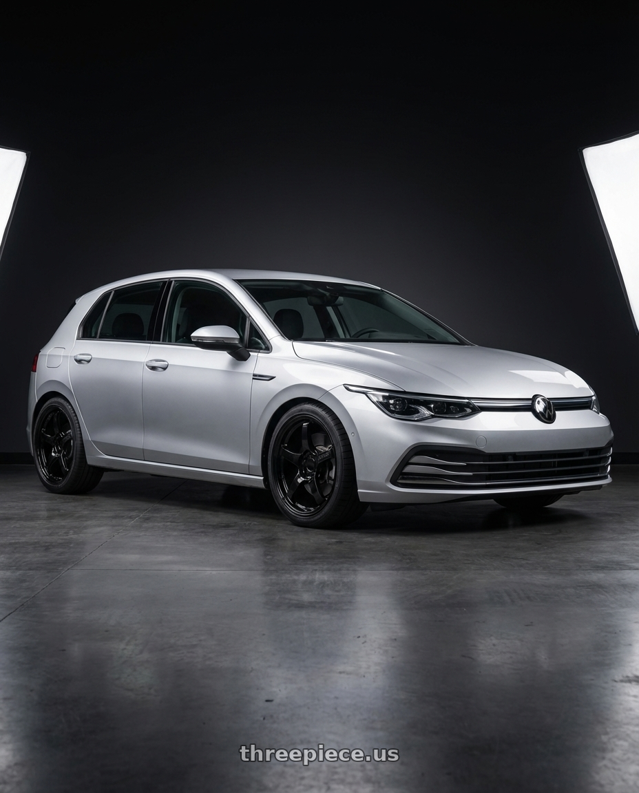 2024 Volkswagen Golf R MK8 with Gram Lights 57CR 5x112 19x10.5+35 Glossy Black wheels